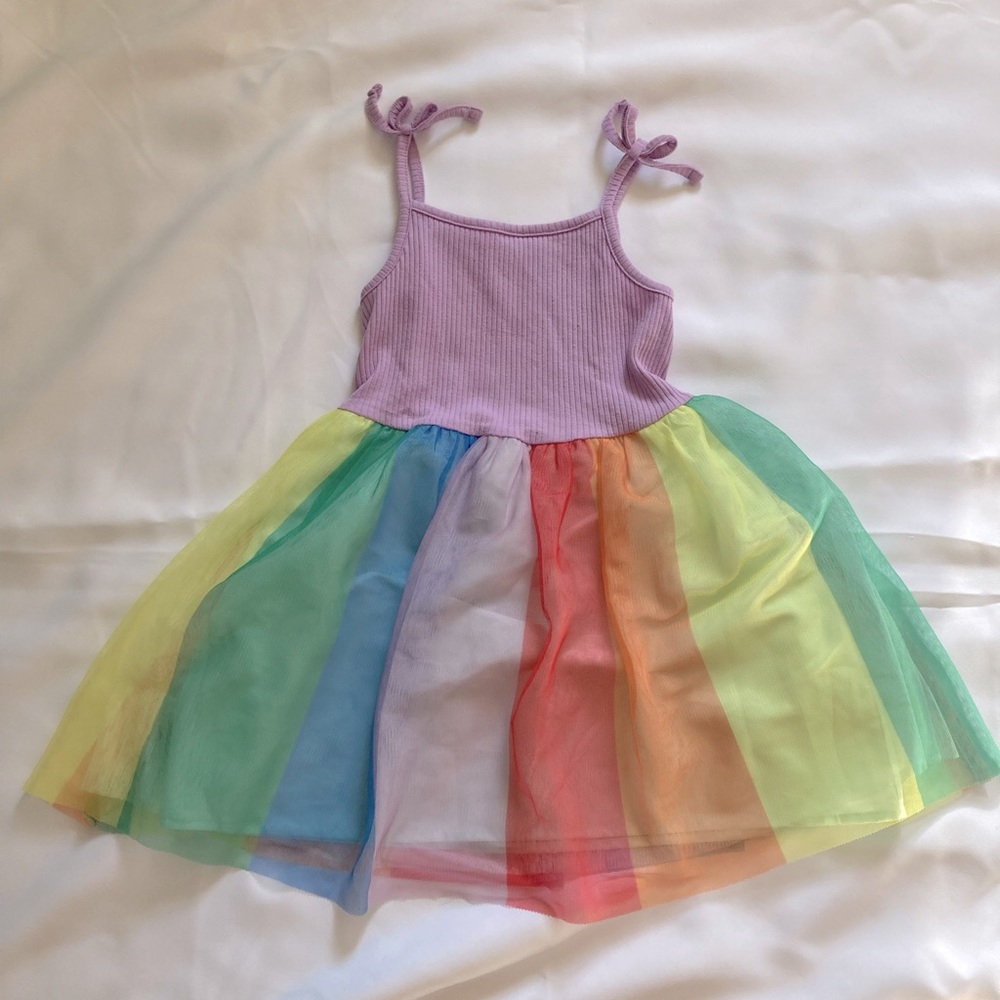 Cat and Jack 5T Rainbow Tank Tulle Dress